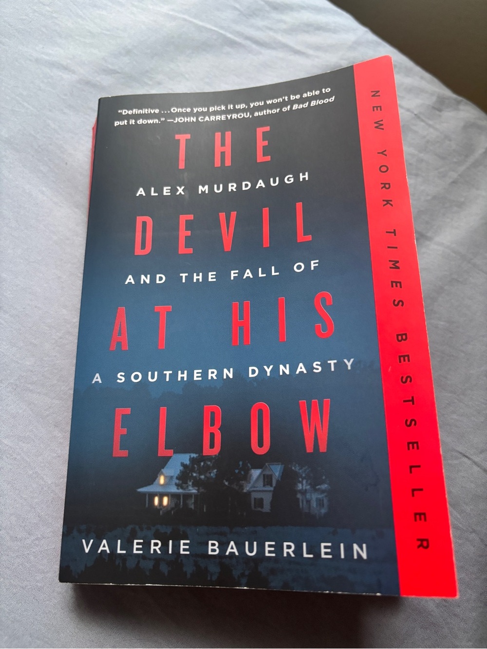 The Devil at His Elbow by Valerie Bauerlein - Dark Blue & Red Paperback